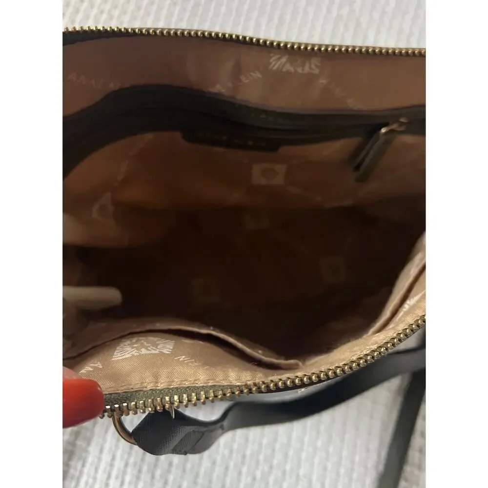 Anne Klein Signature Handbag Laine Tz Satchel Lion Logo Strap Purse Olive Green